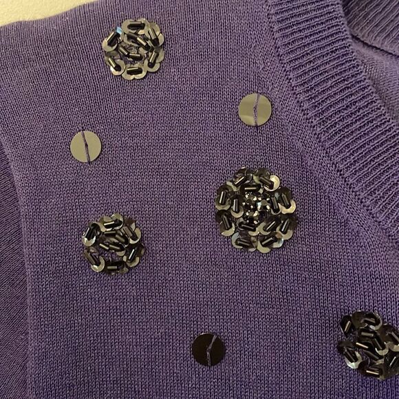 New J. Crew Purple Embellished Cardigan - Picture 5 of 7